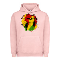 Pigment Salmon juneteenth fist Urban Hoodie - HRA Design Shop