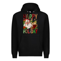 Black happy holiday santa claus christmas Premium Hoodie - FaDigitalArtStudio