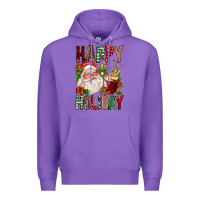 Purple happy holiday santa claus christmas Premium Hoodie - FaDigitalArtStudio