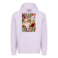 Lilac happy holiday santa claus christmas Premium Hoodie - FaDigitalArtStudio