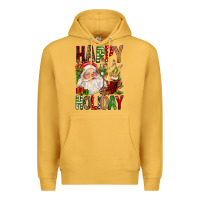Mustard happy holiday santa claus christmas Premium Hoodie - FaDigitalArtStudio