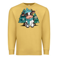 Antique Gold winter i'm udderly freezing baby cow Premium Sweatshirt - MaliasSmallBusiness