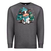 Charcoal Heather winter i'm udderly freezing baby cow Premium Sweatshirt - MaliasSmallBusiness