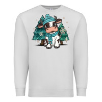 Dove Grey winter i'm udderly freezing baby cow Premium Sweatshirt - MaliasSmallBusiness