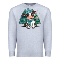 Heather Grey winter i'm udderly freezing baby cow Premium Sweatshirt - MaliasSmallBusiness
