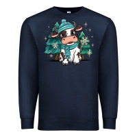 Navy winter i'm udderly freezing baby cow Premium Sweatshirt - MaliasSmallBusiness