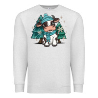 Oatmeal Heather winter i'm udderly freezing baby cow Premium Sweatshirt - MaliasSmallBusiness