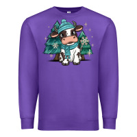 Purple winter i'm udderly freezing baby cow Premium Sweatshirt - MaliasSmallBusiness