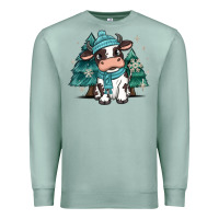 Seafoam winter i'm udderly freezing baby cow Premium Sweatshirt - MaliasSmallBusiness