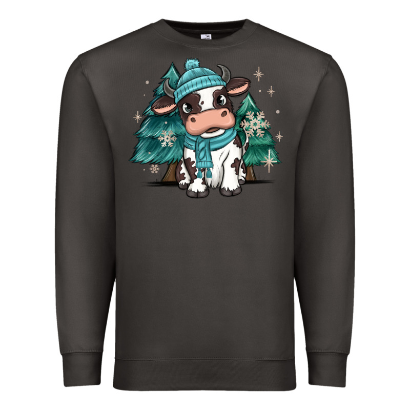 Winter I'm Udderly Freezing Baby Cow Premium Sweatshirt by MaliasSmallBusiness | Teevron