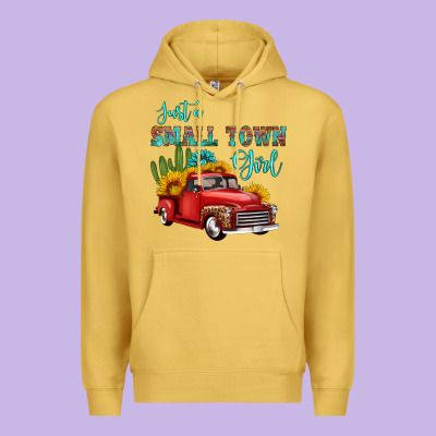 Just A Small Town Girl With Car Premium Hoodie Designed By Hra Design Shop