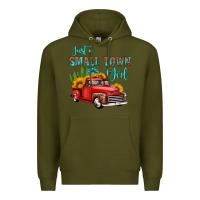 Army Green just a small town girl with car Premium Hoodie - HRA Design Shop