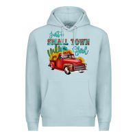 Blue Mist just a small town girl with car Premium Hoodie - HRA Design Shop