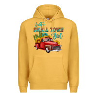 Mustard just a small town girl with car Premium Hoodie - HRA Design Shop