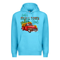 Ocean Blue just a small town girl with car Premium Hoodie - HRA Design Shop