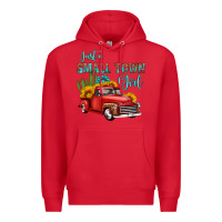 Red just a small town girl with car Premium Hoodie - HRA Design Shop
