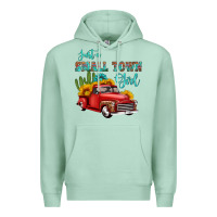 Seafoam just a small town girl with car Premium Hoodie - HRA Design Shop