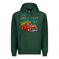 Sports Green just a small town girl with car Premium Hoodie - HRA Design Shop