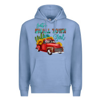 Colony Blue just a small town girl with car Premium Hoodie - HRA Design Shop