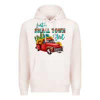 Pale Pink just a small town girl with car Premium Hoodie - HRA Design Shop