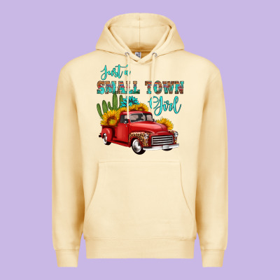 Just A Small Town Girl With Car Premium Hoodie Designed By Hra Design Shop