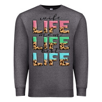 Charcoal Heather wife life mom life best life Premium Sweatshirt - MaliasSmallBusiness