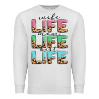 Oatmeal Heather wife life mom life best life Premium Sweatshirt - MaliasSmallBusiness