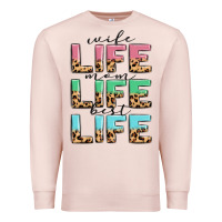 Pale Pink wife life mom life best life Premium Sweatshirt - MaliasSmallBusiness