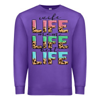 Purple wife life mom life best life Premium Sweatshirt - MaliasSmallBusiness