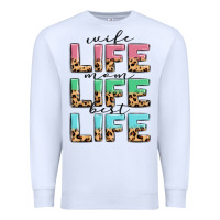 White wife life mom life best life Premium Sweatshirt - MaliasSmallBusiness