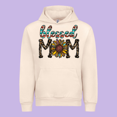 Blessed Mom Urban Hoodie Designed By Cowhidedigitalart