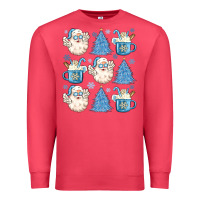 Cardinal santa claus doodles christmas Premium Sweatshirt - MaliasSmallBusiness