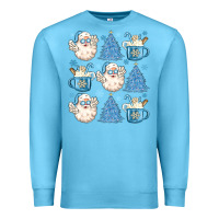 Ocean Blue santa claus doodles christmas Premium Sweatshirt - MaliasSmallBusiness