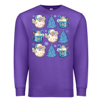 Purple santa claus doodles christmas Premium Sweatshirt - MaliasSmallBusiness