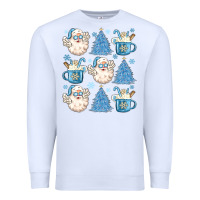 White santa claus doodles christmas Premium Sweatshirt - MaliasSmallBusiness