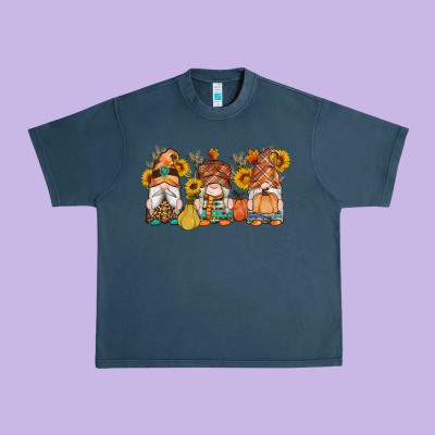 Fall Gnomes Pumpkin Sunflowers Urban Heavy Tee Designed By Artiststas