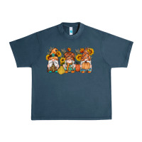 Midnight Navy fall gnomes pumpkin sunflowers Urban Heavy Tee - Artiststas