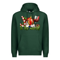 Sports Green joy to the world christmas wine Premium Hoodie - FaDigitalArtStudio
