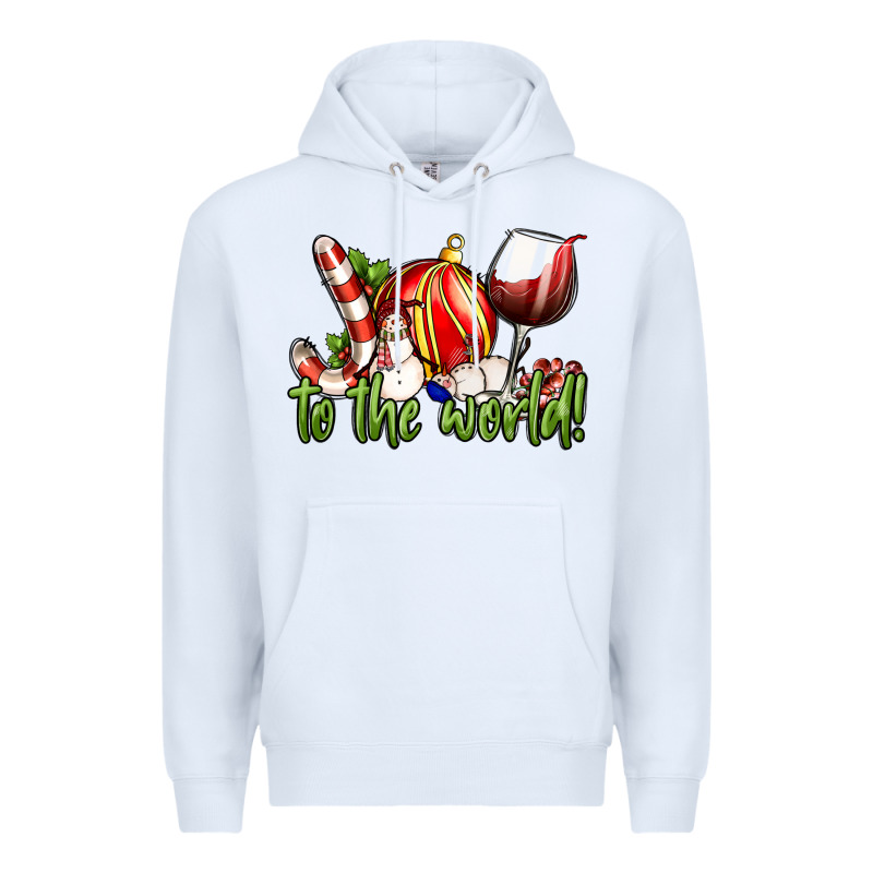 Joy To The World Christmas Wine Premium Hoodie by FaDigitalArtStudio | Teevron