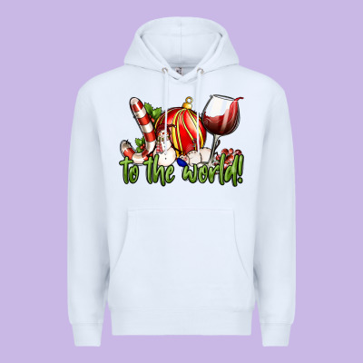Joy To The World Christmas Wine Premium Hoodie Designed By Fadigitalartstudio