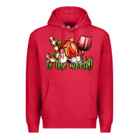 Cardinal joy to the world christmas wine Premium Hoodie - FaDigitalArtStudio