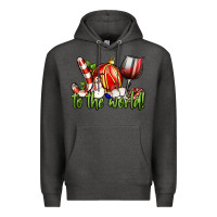 Charcoal Heather joy to the world christmas wine Premium Hoodie - FaDigitalArtStudio