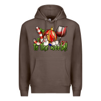 Coffee joy to the world christmas wine Premium Hoodie - FaDigitalArtStudio