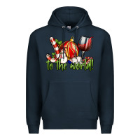 Navy joy to the world christmas wine Premium Hoodie - FaDigitalArtStudio