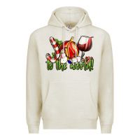 Oatmeal Heather joy to the world christmas wine Premium Hoodie - FaDigitalArtStudio