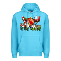 Ocean Blue joy to the world christmas wine Premium Hoodie - FaDigitalArtStudio