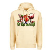 Pina Colada joy to the world christmas wine Premium Hoodie - FaDigitalArtStudio
