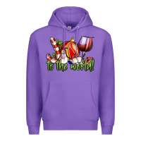 Purple joy to the world christmas wine Premium Hoodie - FaDigitalArtStudio