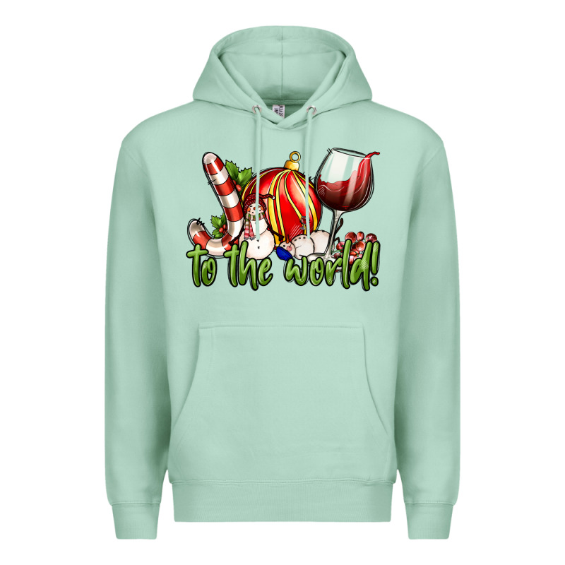 Joy To The World Christmas Wine Premium Hoodie by FaDigitalArtStudio | Teevron