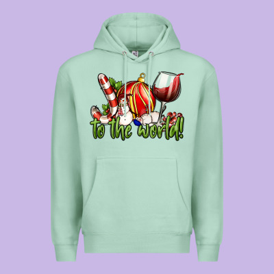 Joy To The World Christmas Wine Premium Hoodie Designed By Fadigitalartstudio